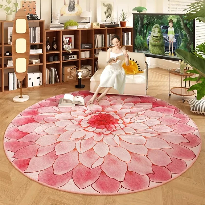 Gardening Tools Pink - 핑크 가든 원형 거실 카펫, 지워지는