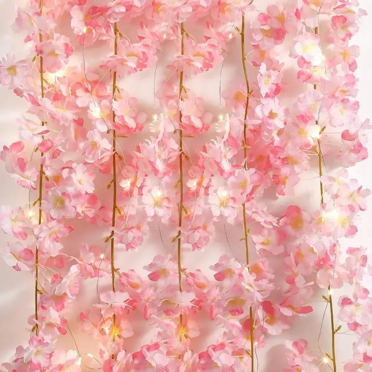 180CM 핑크 인공 꽃 LED 램프 포도 나무 가짜  - Gardening Tools Pink 리뷰 및 가격