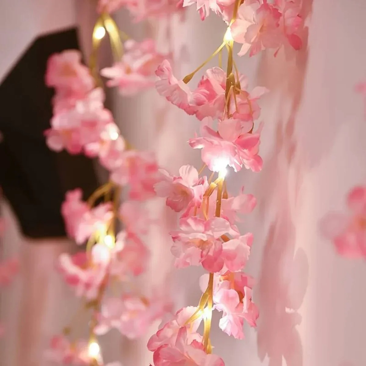 180CM 핑크 인공 꽃 LED 램프 포도 나무 가짜  - Gardening Tools Pink 리뷰 및 가격