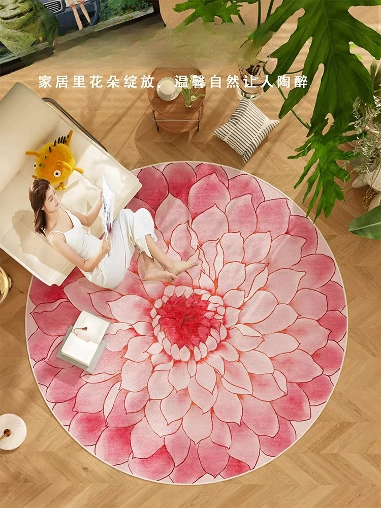 핑크 가든 원형 거실 카펫, 지워지는 커피 테이블 매트 - Gardening Tools Pink 리뷰 및 가격