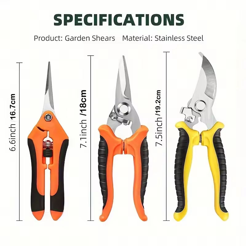 3PCS 원예 가위 세트 인체공학적 미끄럼 방지 손잡이 - Gardening Tools Pink 리뷰 및 가격