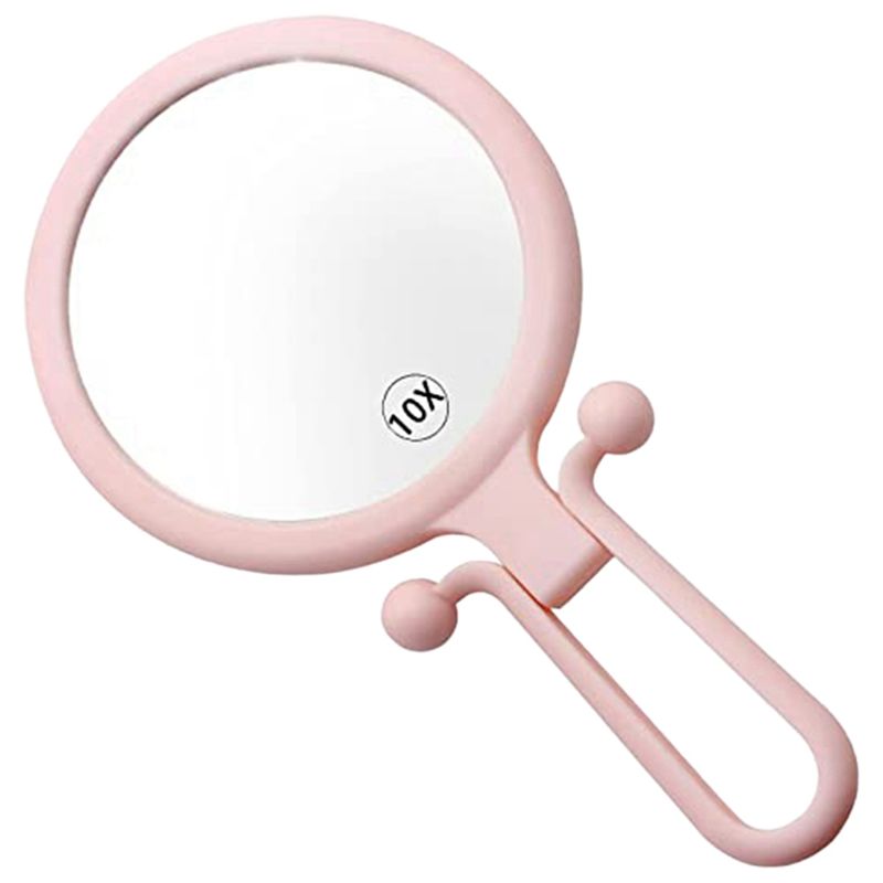 활기찬- 10X 휴대용 돋보기, 양면 접이식 화장 거울 - Gardening Tools Pink 리뷰 및 가격